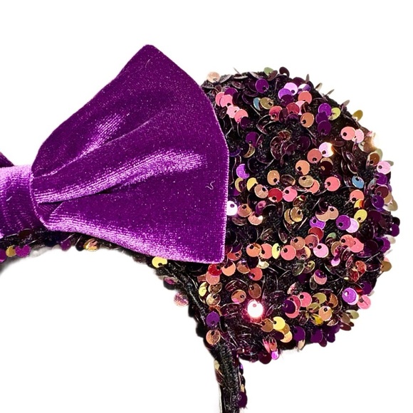 Gorgeous Handmade Disney Inspired Purple Sequin Minnie Ears Headband - MINT main image 4